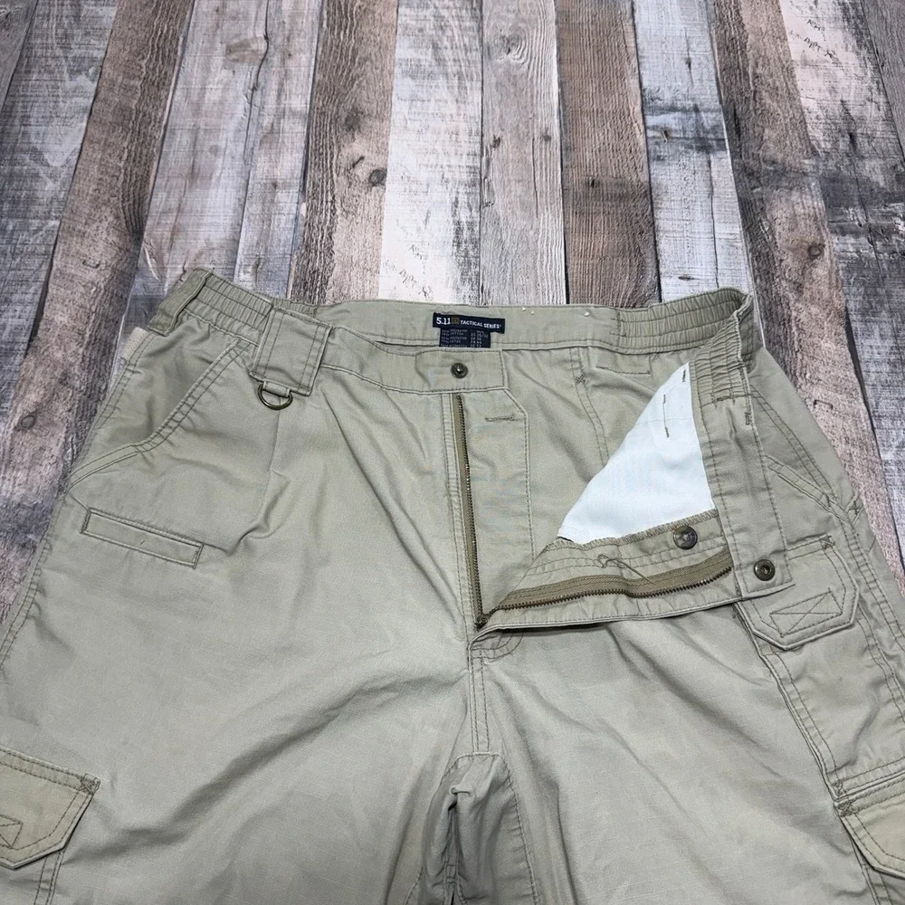 5.11 Tactical Pants Men 36x32 Khaki‎ Cargo Ripstop Outdoors Hiking Workwear